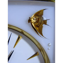 Load image into Gallery viewer, A 1960,s Jaeger Le Coultre White Marina Swiss Atmos Clock, Fish Model
