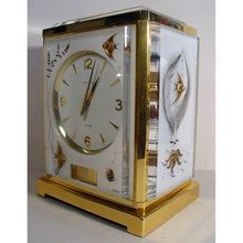 Load image into Gallery viewer, A 1960,s Jaeger Le Coultre White Marina Swiss Atmos Clock, Fish Model