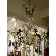 Load image into Gallery viewer, A Medium Size Decorative French Mid 19th Century (Glass Covered) Bronze Open-Cage Antique Chandelier With 6-Lights