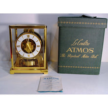 Load image into Gallery viewer, A 1960’s Jaeger Le Coultre Classic Model Swiss Atmos Clock With A Roman Dial Box And Papers