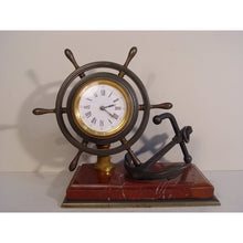 Load image into Gallery viewer, A French Late 19th Century Industrial Ships Wheel Timepiece Clock
