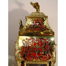 Load image into Gallery viewer, A Fine Quality Red Tortoiseshell And Cut Brass French Boulle Clock Retailed By Miroy,Paris
