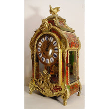 Load image into Gallery viewer, A Fine Quality Red Tortoiseshell And Cut Brass French Boulle Clock Retailed By Miroy,Paris
