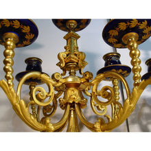Load image into Gallery viewer, A Large Stunning 19th c French Gilt Bronze And Sevres Jewelled Porcelain Three Piece Clock Garniture,Paris,
