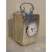 Load image into Gallery viewer, A 1901 Small Silver 8-day London Hallmarked Timepiece Clock By William Comyns
