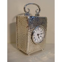 Load image into Gallery viewer, A 1901 Small Silver 8-day London Hallmarked Timepiece Clock By William Comyns