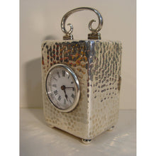 Load image into Gallery viewer, A 1901 Small Silver 8-day London Hallmarked Timepiece Clock By William Comyns