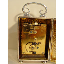 Load image into Gallery viewer, A 1901 Small Silver 8-day London Hallmarked Timepiece Clock By William Comyns
