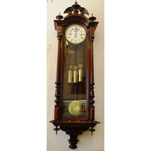 Load image into Gallery viewer, A Viennese Walnut Grande-Sonnerie Striking Regulator Wall Clock By Schonberger,