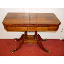Load image into Gallery viewer, An English Regency Rosewood And Brass Inlayed Card Table
