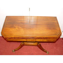 Load image into Gallery viewer, An English Regency Rosewood And Brass Inlayed Card Table