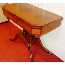 Load image into Gallery viewer, An English Regency Rosewood And Brass Inlayed Card Table