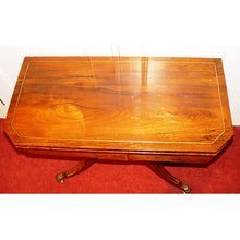 Load image into Gallery viewer, An English Regency Rosewood And Brass Inlayed Card Table