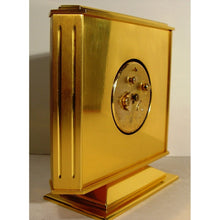 Load image into Gallery viewer, A Rectangular Good Quality 1960&#39;s Swiss 8-Day Gilt Brass Mantel Clock By Looping With Alarm.
