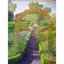 Load image into Gallery viewer, An Original Acrylic On Canvas, Pointillist Style Painting Of The Walled Garden At Kellie Castle