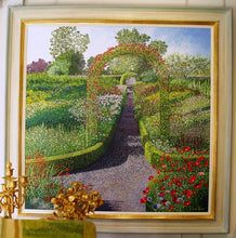 Load image into Gallery viewer, An Original Acrylic On Canvas, Pointillist Style Painting Of The Walled Garden At Kellie Castle