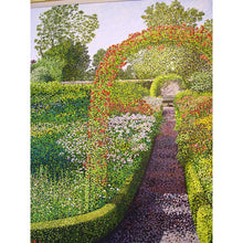 Load image into Gallery viewer, An Original Acrylic On Canvas, Pointillist Style Painting Of The Walled Garden At Kellie Castle