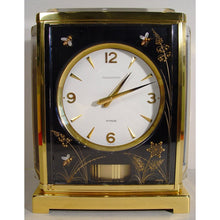 Load image into Gallery viewer, A 1970,s Jaeger le Coultre Black Marina Model Swiss Atmos Clock, Bees Model With Box And Booklet