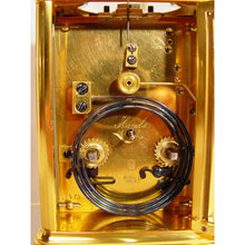 Load image into Gallery viewer, A Fine Quality Late19th Century Antique French Gilded And Laquered Corniche Cased Striking Carriage Clock By Henry Jacot, Paris