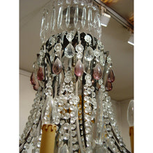 Load image into Gallery viewer, A Very Pretty Large Sized French Late 19th Century Bronze Antique Chandelier With 18-Lights And Hanging Clear And Amethyst Droplets