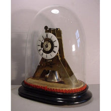Load image into Gallery viewer, A Mid 19th Century Antique French Miniature Skeleton Timepiece Clock With Pull Alarm And Original Dome Retailed By A Miroy, Paris