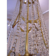 Load image into Gallery viewer, A Late 19th Century 4-Light Medium Size Gilt Bronze And Glass Bead French Regency Style Antique Tent Chandelier