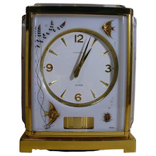 Load image into Gallery viewer, A 1960,s Jaeger Le Coultre White Marina Swiss Atmos Clock, Fish Model