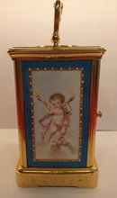 Load image into Gallery viewer, A French Porcelain Panelled Carriage Clock By Margain.