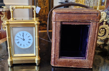 Load image into Gallery viewer, A French Bamboo Case Gilt Carriage Clock With Box
