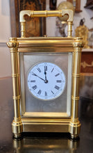 Load image into Gallery viewer, A French Bamboo Case Gilt Carriage Clock With Box
