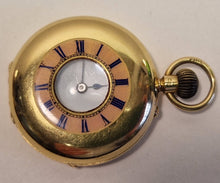 Load image into Gallery viewer, A Ladies English 18ct Gold half hunter pocket watch
