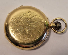 Load image into Gallery viewer, A Ladies English 18ct Gold half hunter pocket watch
