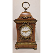 Load image into Gallery viewer, AStunning small size French mantle clock retailed by planchon
