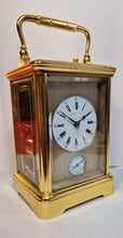 Load image into Gallery viewer, A Fine Quality Late 19th Century French Gilt Corniche Cased Repeating Carriage Clock By SJ Rety Pollfr, Paris
