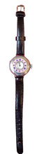Load image into Gallery viewer, A 1930s stunning ladies silver half hunter wristwatch with gilloche enamel

