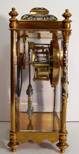 Load image into Gallery viewer, A Lovely French Late 19th Century Champleve Enamel Four-Glass Mantel Clock
