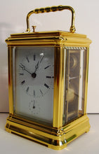 Load image into Gallery viewer, A Fine Quality 19th Cent French Gilt Gorge Cased Repeating Carriage Clock By Brunelot
