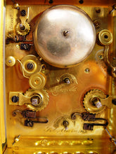 Load image into Gallery viewer, A Fine Quality 19th Cent French Gilt Gorge Cased Repeating Carriage Clock By Brunelot
