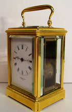 Load image into Gallery viewer, A Fine Quality French Gilt Gorge Cased Repeating Carriage Clock By Soldano
