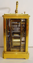 Load image into Gallery viewer, A Fine Quality French Gilt Gorge Cased Repeating Carriage Clock By Soldano
