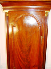 Load image into Gallery viewer, An English George III 18th Century Flame Mahogany  Moonroller Longcase Clock
