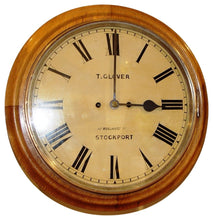 Load image into Gallery viewer, A 12- inch Double Fusee Honey Oak Wall Clock By T Glover, Stockport
