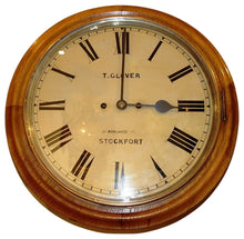 Load image into Gallery viewer, A 12- inch Double Fusee Honey Oak Wall Clock By T Glover, Stockport
