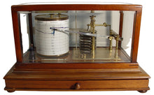 Load image into Gallery viewer, A 1920&#39;s Mahogany English Barograph With Chart Draw And Ink Bottle
