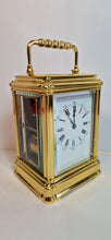 Load image into Gallery viewer, A Late 19th Cent French Gilt Gorge Cased Repeating Carriage Clock By Hry Jacot.