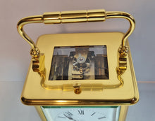 Load image into Gallery viewer, A Gilt Cased  mid-19th century French Corniche Case Repeater Carriage Clock