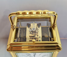 Load image into Gallery viewer, A Late 19th Cent French Gilt Gorge Cased Repeating Carriage Clock By Hry Jacot.