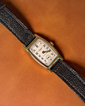 Load image into Gallery viewer, JW Benson–Retailed Marine “Water Proof” Tonneau Wristwatch in 9ct Gold (1929)