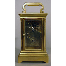 Load image into Gallery viewer, An Antique Sub-Miniature 8-Day Anglaise Case Carriage Clock With The Original Leather Travelling Box