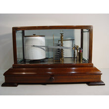 Load image into Gallery viewer, A 1920&#39;s Mahogany English Barograph With Chart Draw And Ink Bottle By John Davis, London